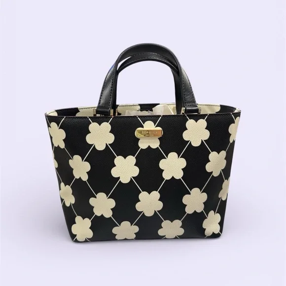 Kate Spade Mini Black and Cream Floral Tote - Picture 1 of 7